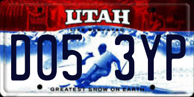 UT license plate D053YP