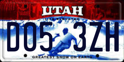 UT license plate D053ZH