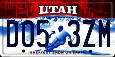 UT license plate D053ZM