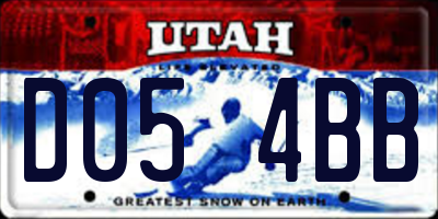 UT license plate D054BB