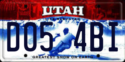 UT license plate D054BI