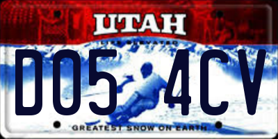 UT license plate D054CV