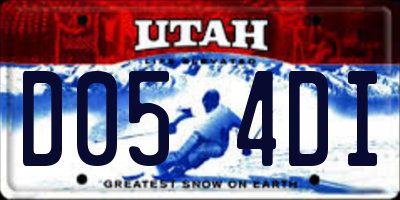 UT license plate D054DI