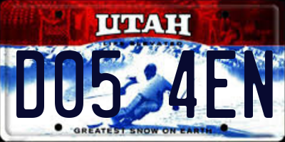 UT license plate D054EN