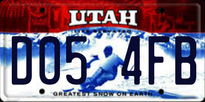 UT license plate D054FB
