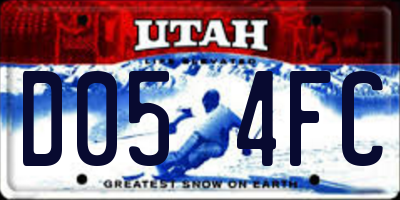UT license plate D054FC