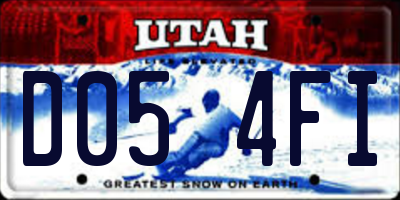 UT license plate D054FI