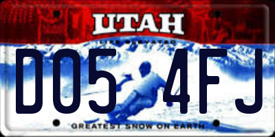 UT license plate D054FJ
