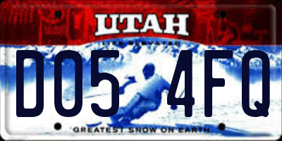 UT license plate D054FQ