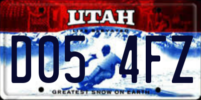 UT license plate D054FZ