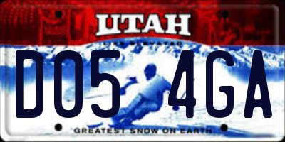 UT license plate D054GA