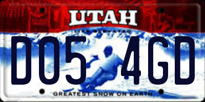 UT license plate D054GD