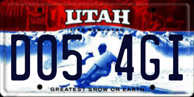 UT license plate D054GI