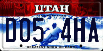 UT license plate D054HA