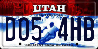 UT license plate D054HB