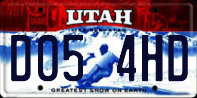UT license plate D054HD