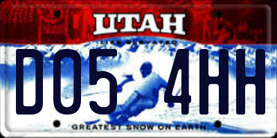 UT license plate D054HH