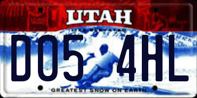 UT license plate D054HL