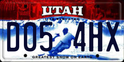 UT license plate D054HX