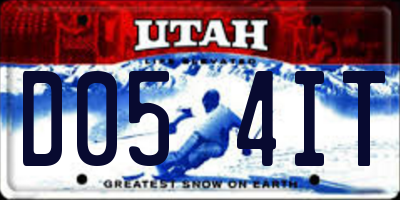 UT license plate D054IT
