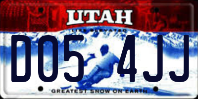UT license plate D054JJ