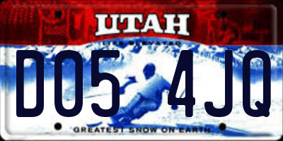 UT license plate D054JQ