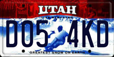 UT license plate D054KD
