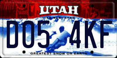 UT license plate D054KF