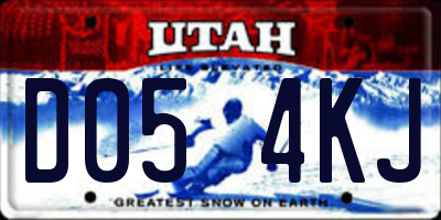 UT license plate D054KJ