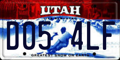 UT license plate D054LF
