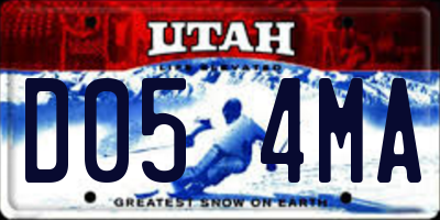 UT license plate D054MA