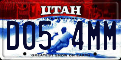 UT license plate D054MM