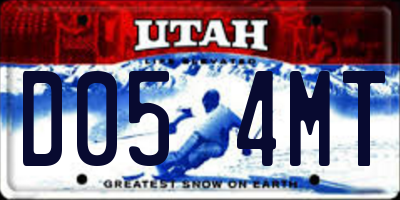 UT license plate D054MT