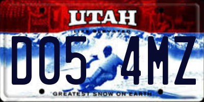 UT license plate D054MZ