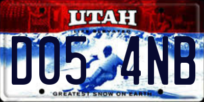 UT license plate D054NB