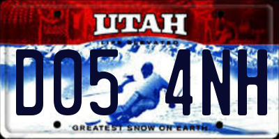 UT license plate D054NH