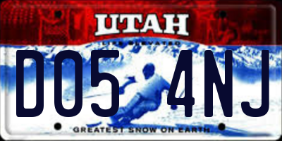 UT license plate D054NJ