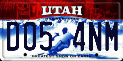 UT license plate D054NM