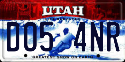 UT license plate D054NR