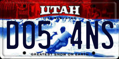 UT license plate D054NS
