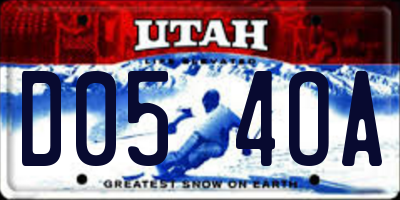UT license plate D054OA