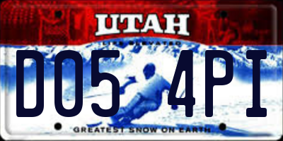 UT license plate D054PI