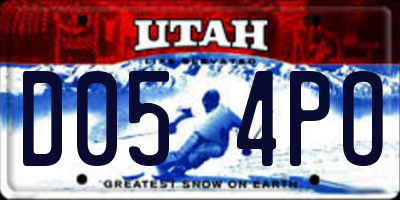 UT license plate D054PO