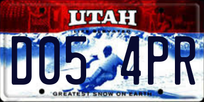 UT license plate D054PR