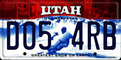 UT license plate D054RB