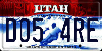 UT license plate D054RE
