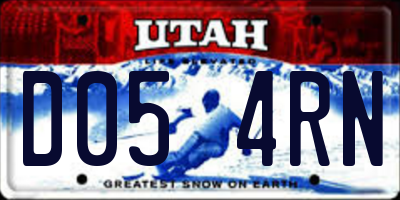 UT license plate D054RN