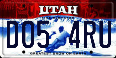 UT license plate D054RU