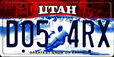 UT license plate D054RX