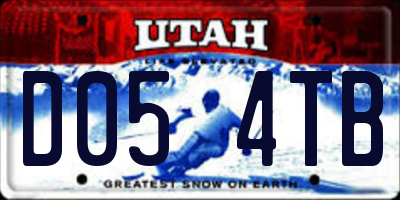 UT license plate D054TB